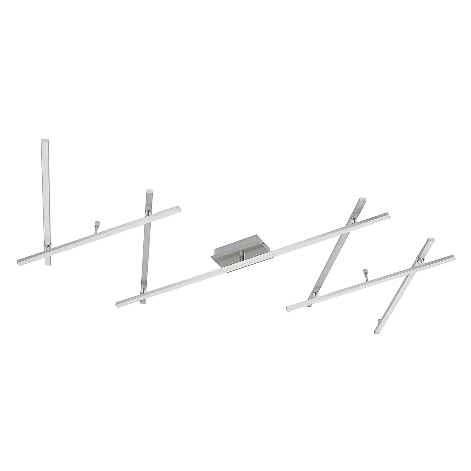 Plafón LED Lindby Kerem, 345 cm, color níquel, metal