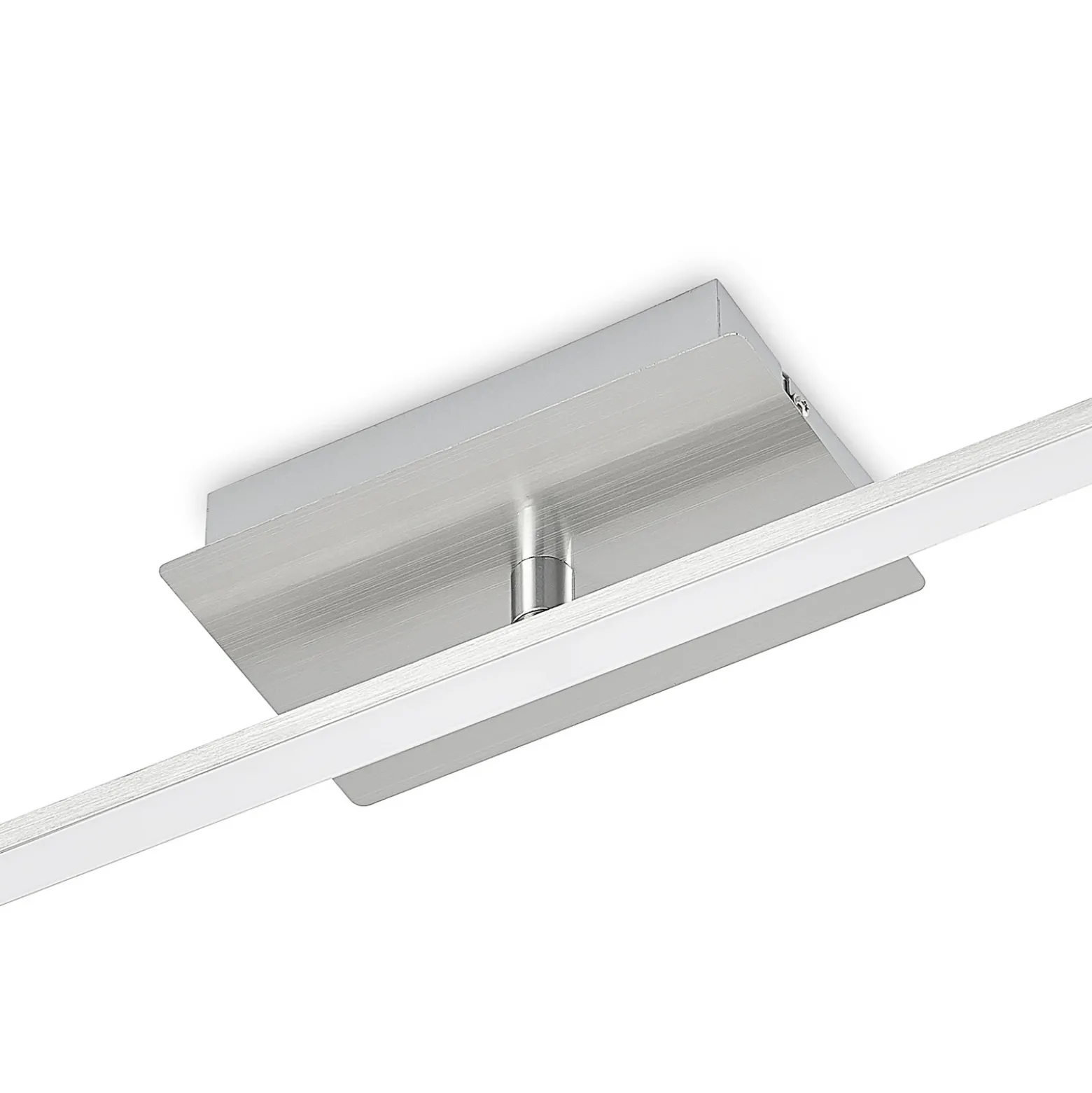 Plafón LED Lindby Kerem, 345 cm, color níquel, metal