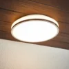 Plafón LED Lindby Lyss, Ø 34 cm, color cromado, IP44