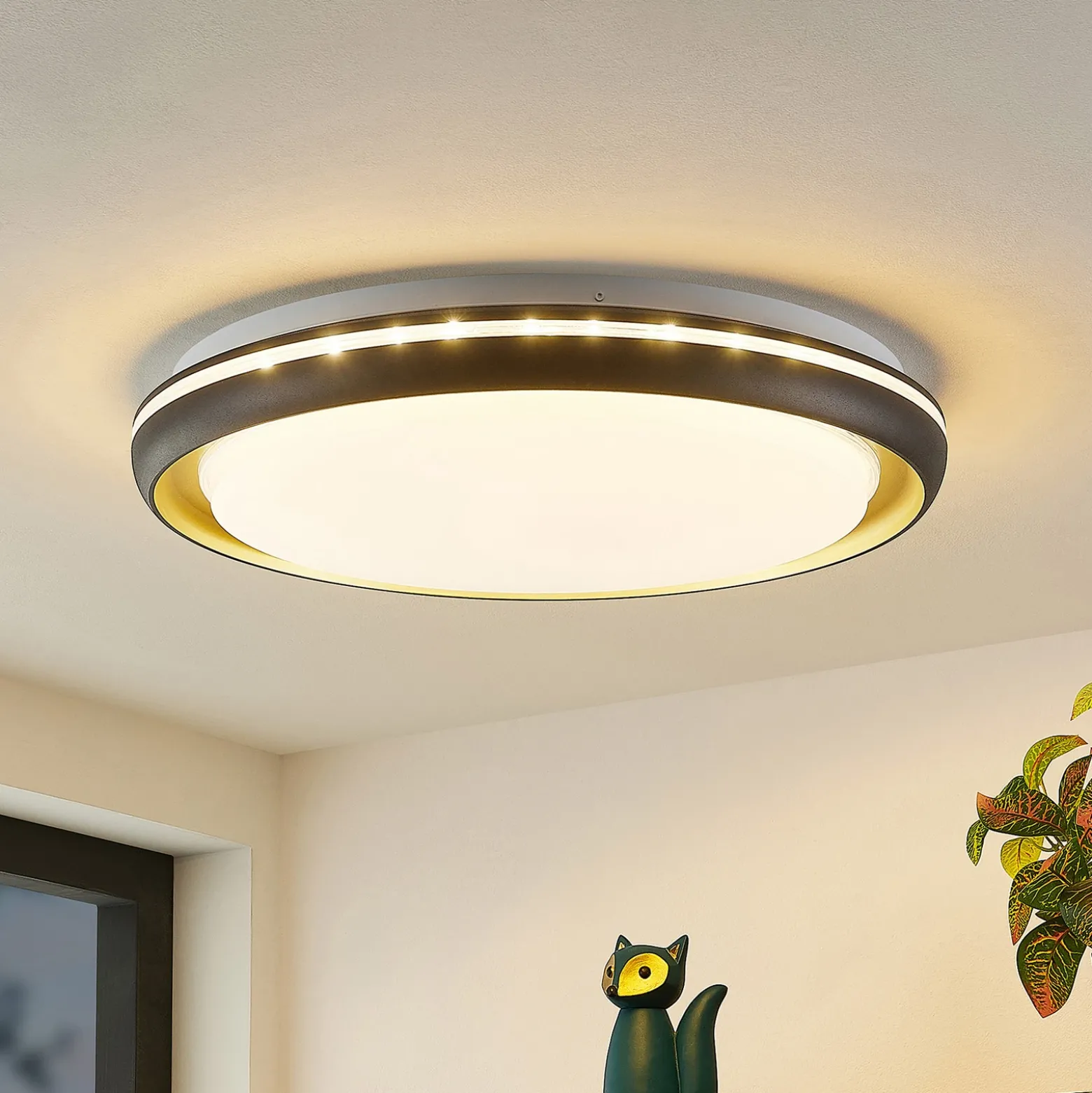Plafón LED Lindby Melchioris, redonda