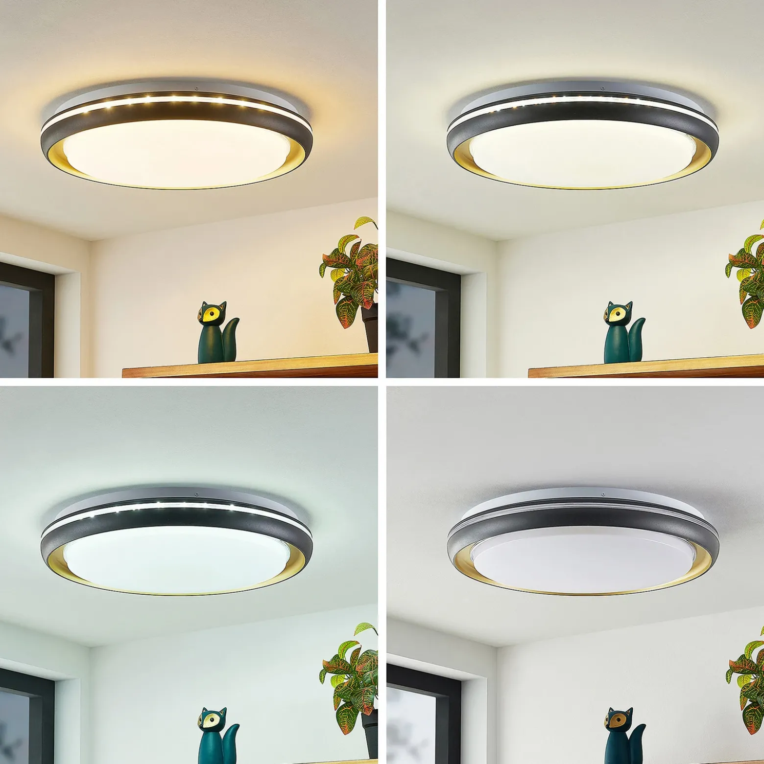 Plafón LED Lindby Melchioris, redonda