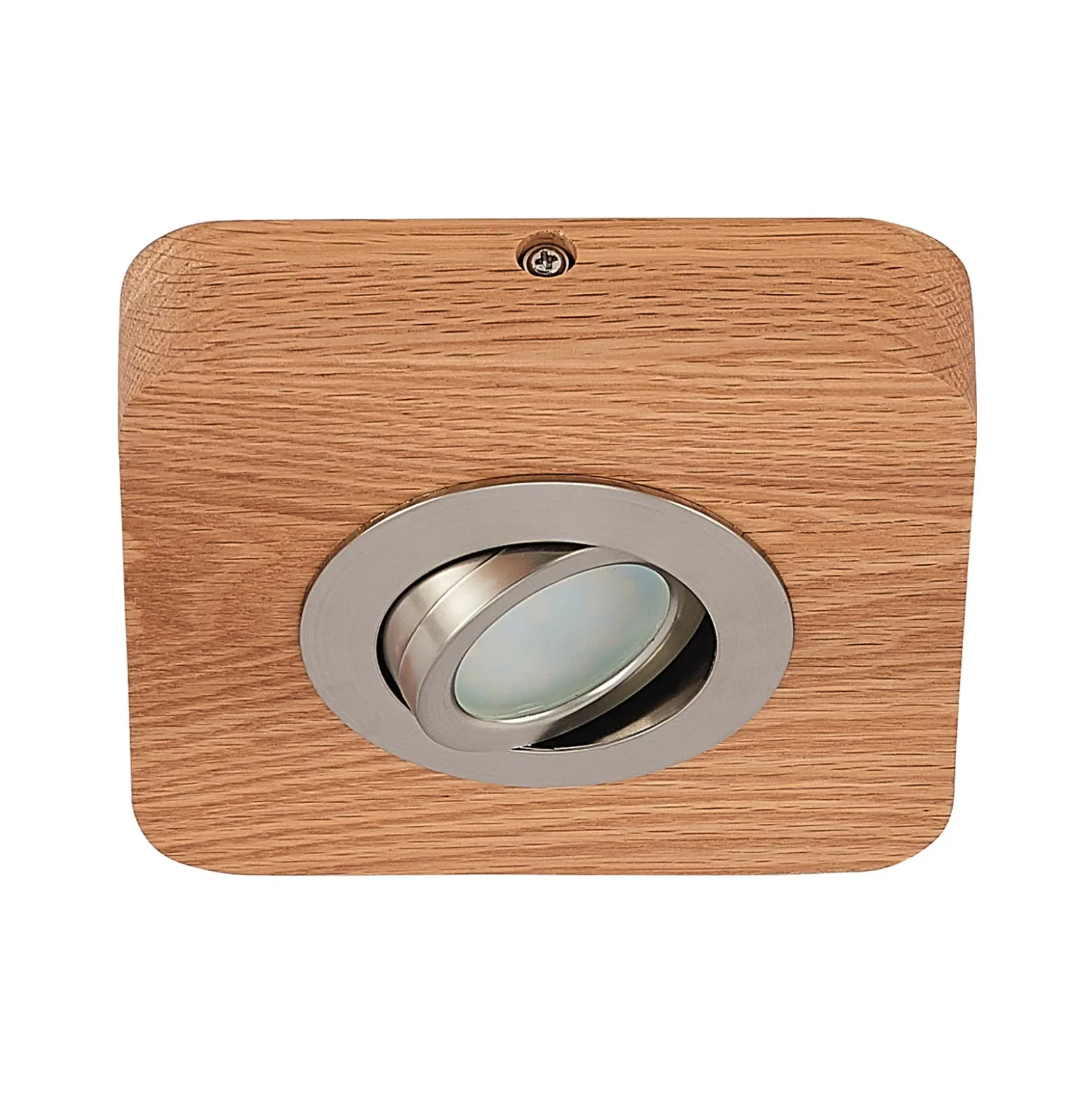 Plafón LED Lindby Mikari, 14 cm, madera, orientable