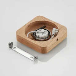 Plafón LED Lindby Mikari, 14 cm, madera, orientable