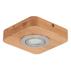 Plafón LED Lindby Mikari, 14 cm, madera, orientable