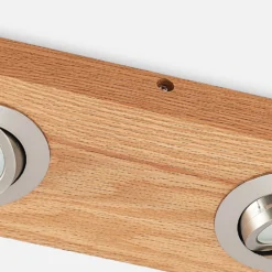 Plafón LED Lindby Mikari, 30 cm, madera, orientable