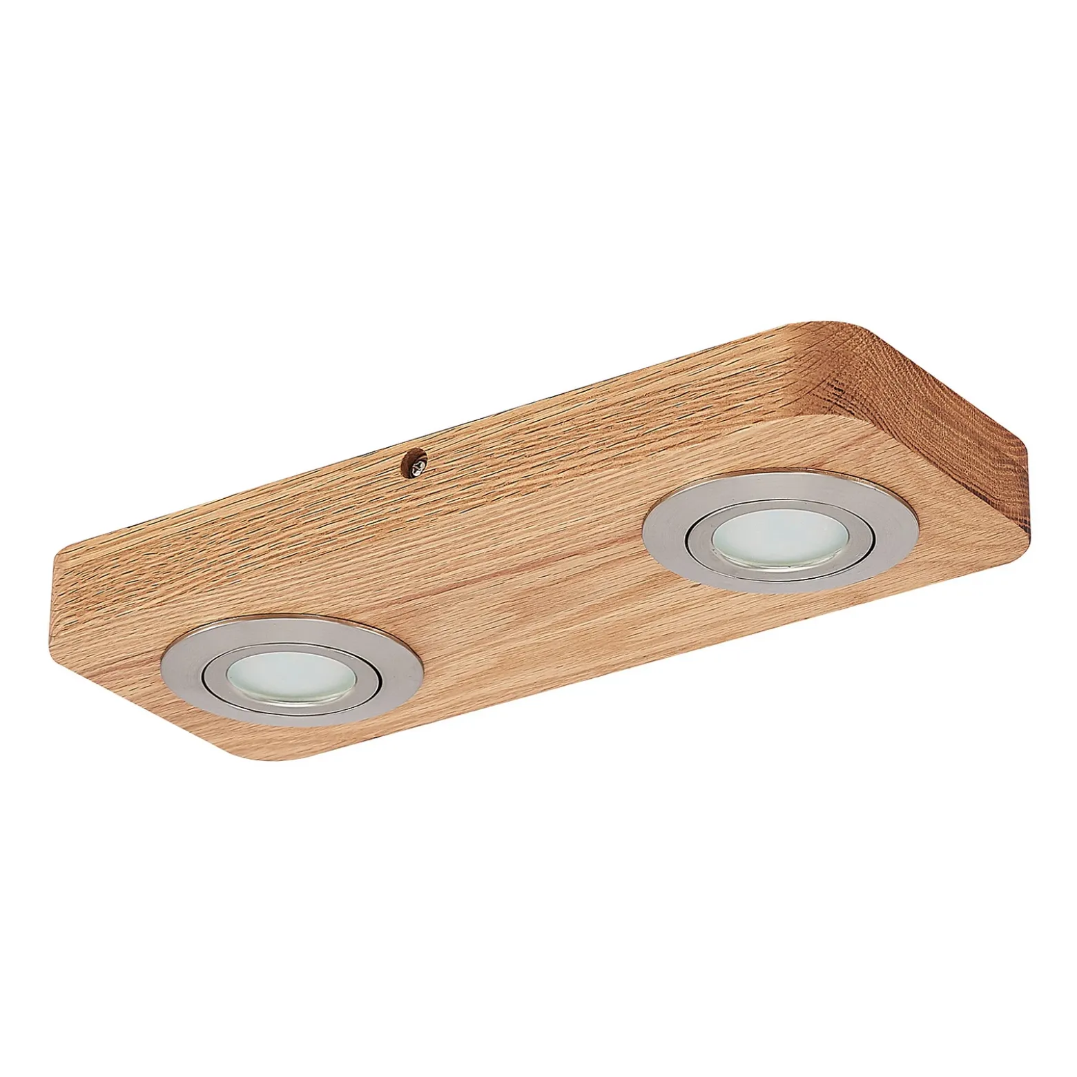 Plafón LED Lindby Mikari, 30 cm, madera, orientable