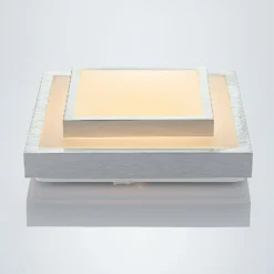 Plafón LED Lindby Mirco, 32 cm, angular, aluminio