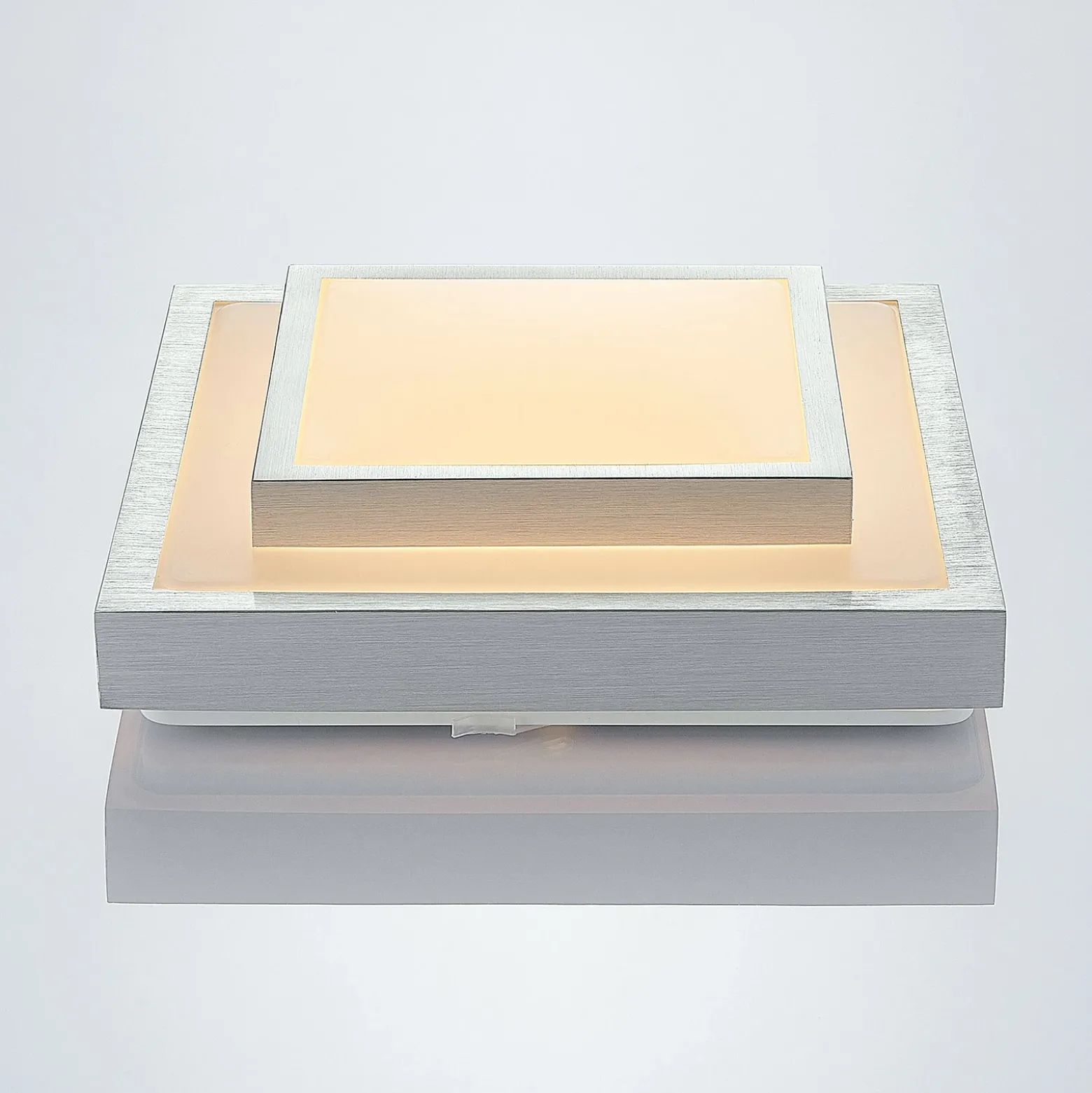 Plafón LED Lindby Mirco, 32 cm, angular, aluminio