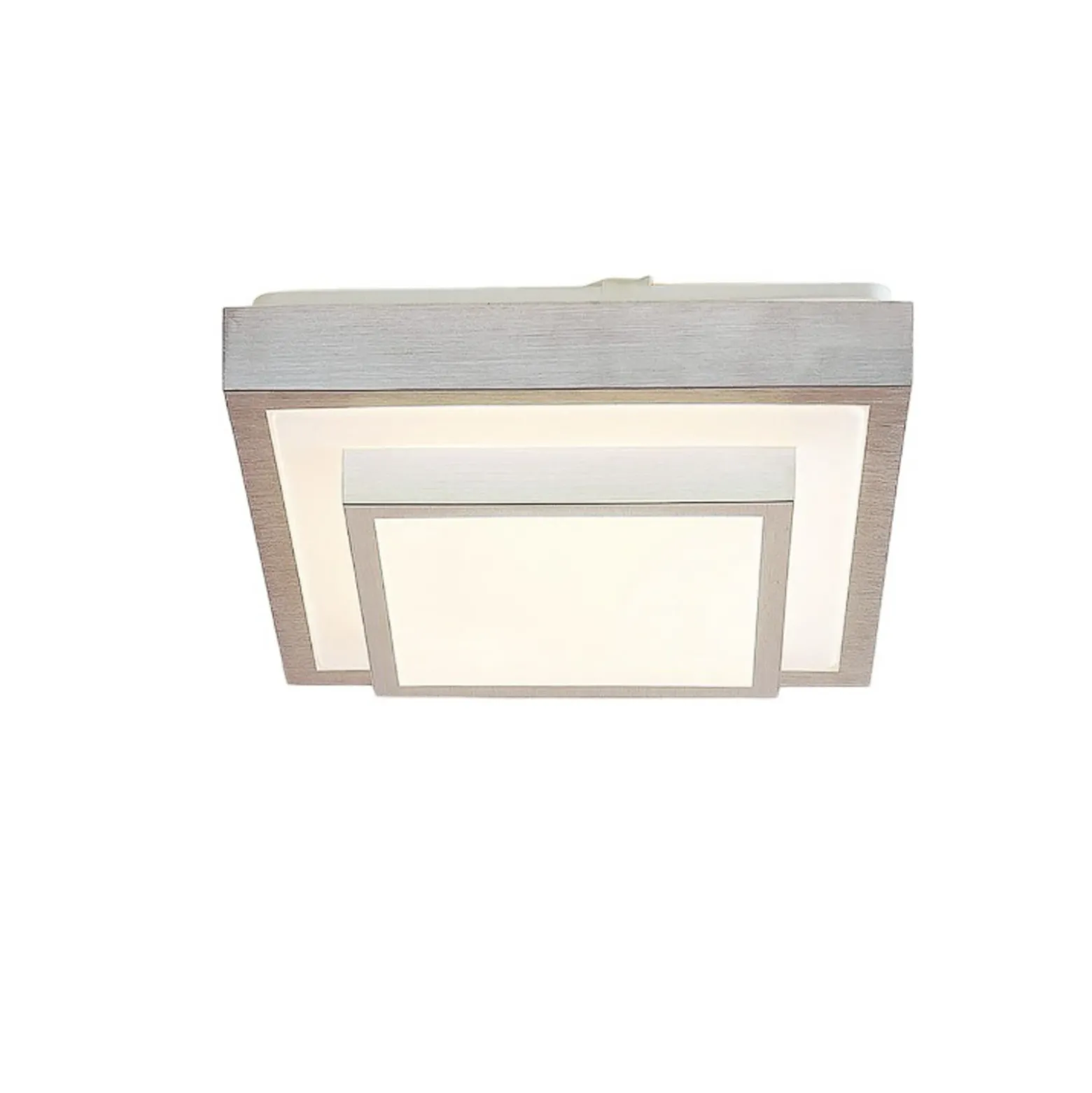 Plafón LED Lindby Mirco, 32 cm, angular, aluminio