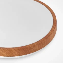 Plafón LED Lindby Mynte, Ø30 cm, aspecto de madera, plástico