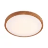 Plafón LED Lindby Mynte, Ø42 cm, aspecto de madera, plástico