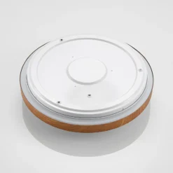 Plafón LED Lindby Mynte, Ø42 cm, aspecto de madera, plástico