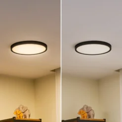 Plafón LED Lindby Pravin, Ø 30 cm, atenuable, negro