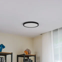 Plafón LED Lindby Pravin, Ø 30 cm, atenuable, negro