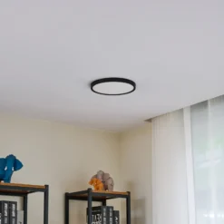 Plafón LED Lindby Pravin, Ø 23 cm, CCT, negro