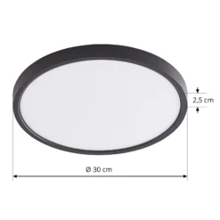 Plafón LED Lindby Pravin, Ø 30 cm, CCT, negro