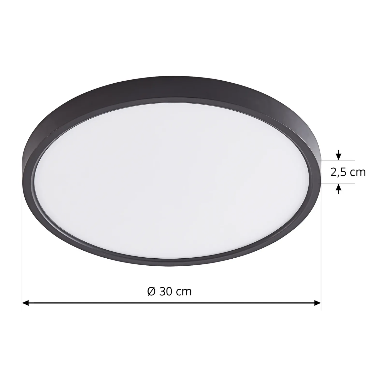 Plafón LED Lindby Pravin, Ø 30 cm, CCT, negro