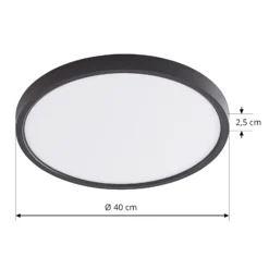Plafón LED Lindby Pravin, Ø 40 cm, CCT, negro