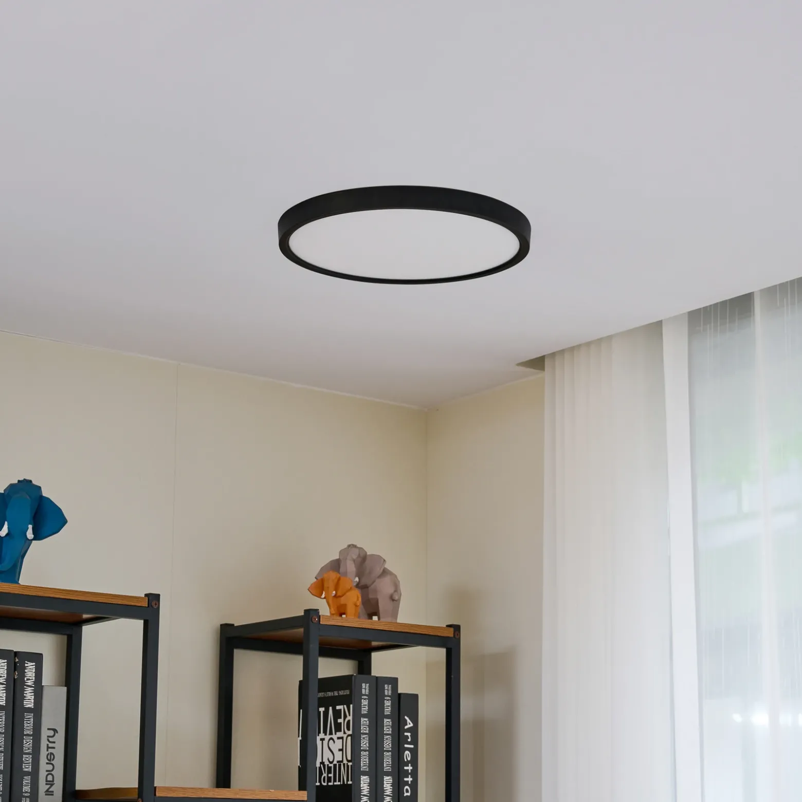 Plafón LED Lindby Pravin, Ø 40 cm, CCT, negro
