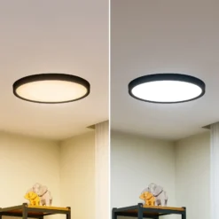 Plafón LED Lindby Pravin, Ø 40 cm, CCT, negro