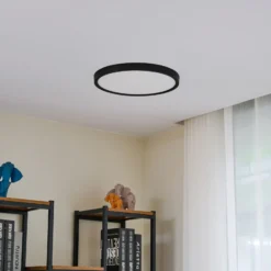 Plafón LED Lindby Pravin, Ø 40 cm, 3.000 K, negro