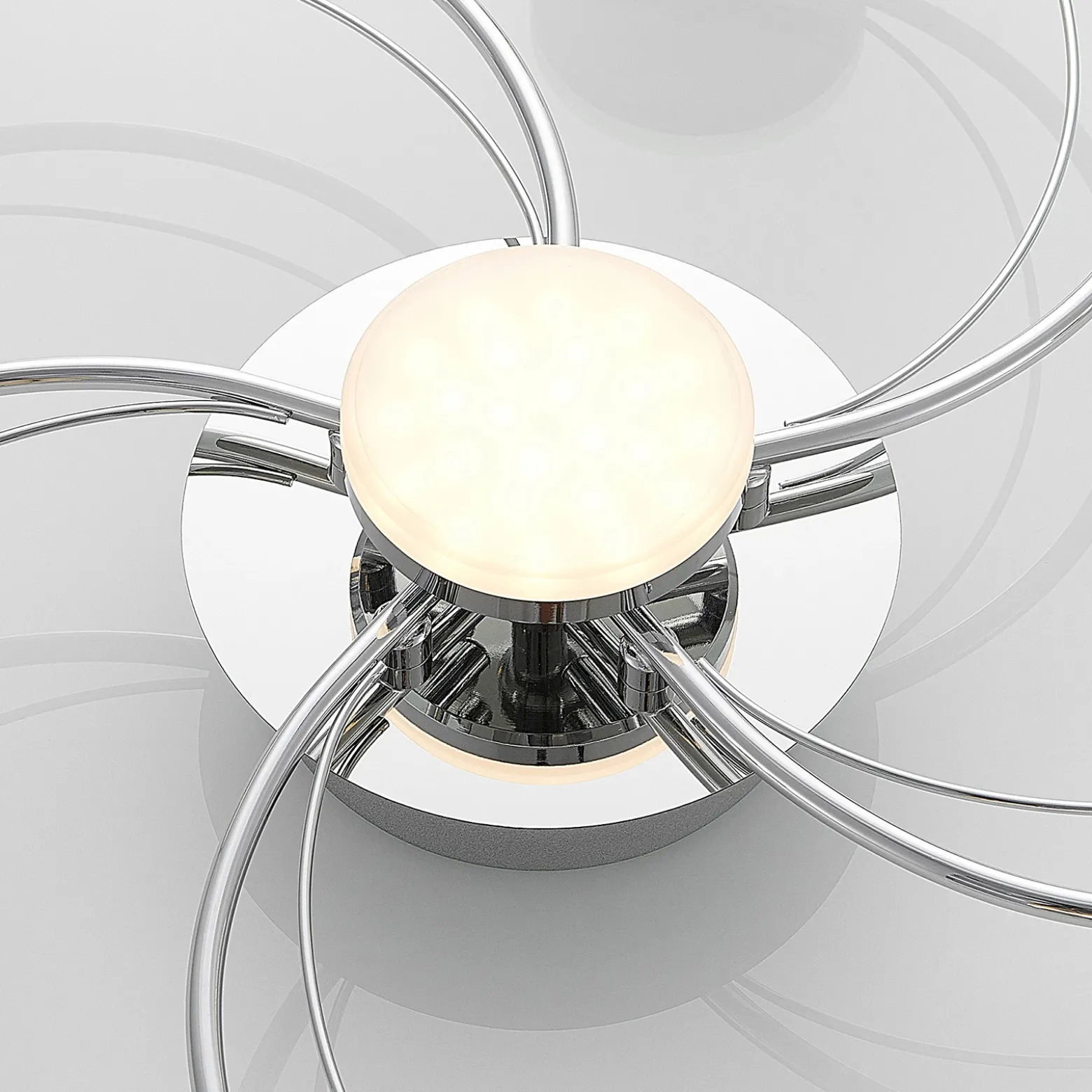 Plafón LED Lindby Rouven, forma espiral, 6 luces, gris
