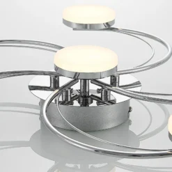 Plafón LED Lindby Rouven, forma espiral, 6 luces, gris