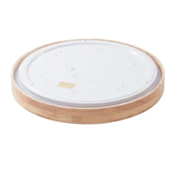 Plafón LED Lindby Smart Innes Madera Ø39cm RGB CCT Tuya