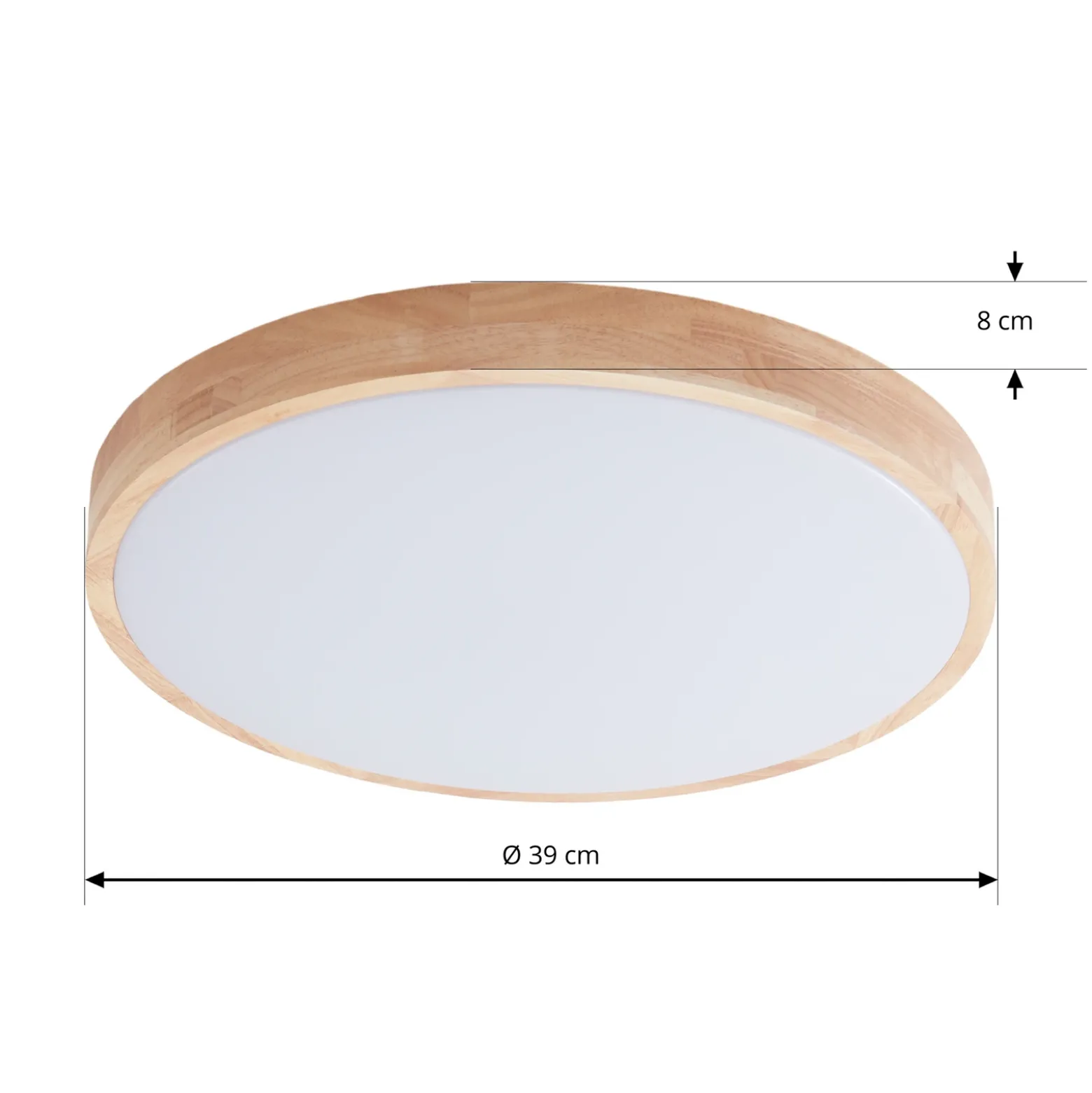 Plafón LED Lindby Smart Innes Madera Ø39cm RGB CCT Tuya