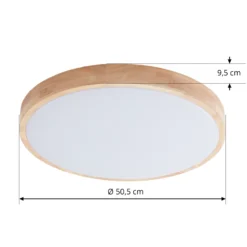Plafón LED Lindby Smart Innes Madera Ø51cm RGB CCT Tuya