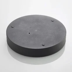 Plafón LED Lindby Todor, 50 cm, antracita, CCT, madera