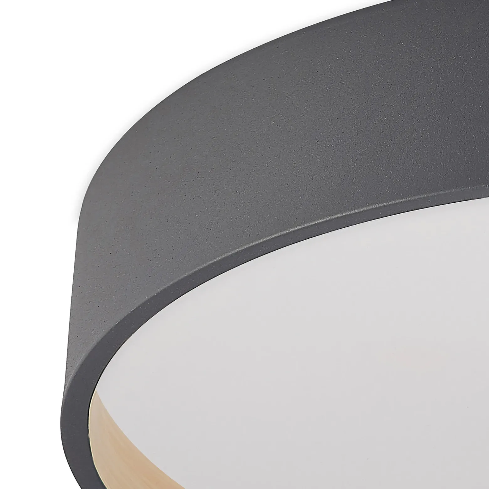 Plafón LED Lindby Todor, 50 cm, antracita, CCT, madera