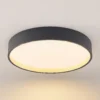 Plafón LED Lindby Todor, 50 cm, antracita, CCT, madera