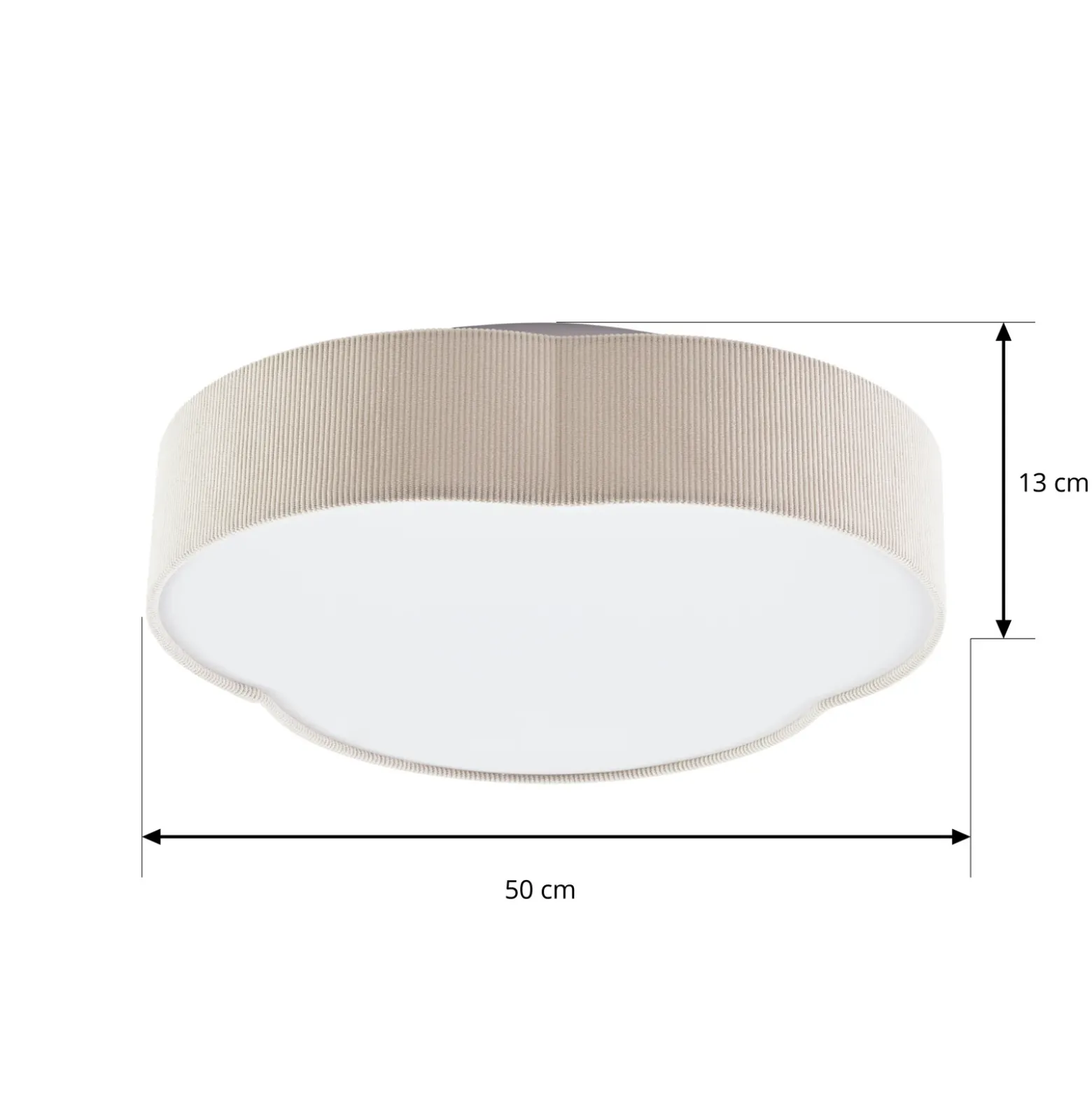 Plafón LED Lindby Winona, Cord, 48 cm, color crema, CCT