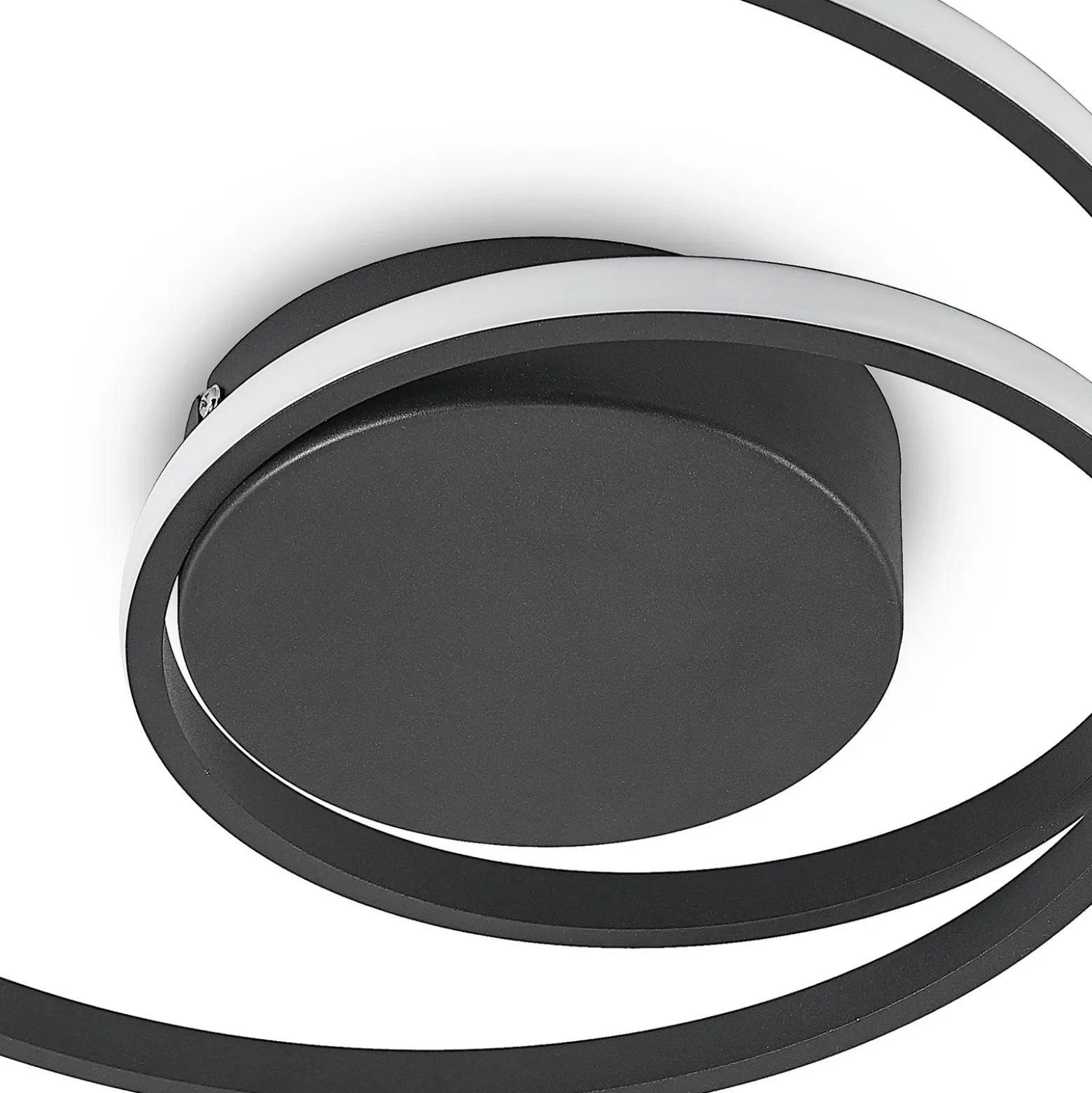 Plafón LED Lindby Youna, negro, aluminio, 39 cm, atenuable