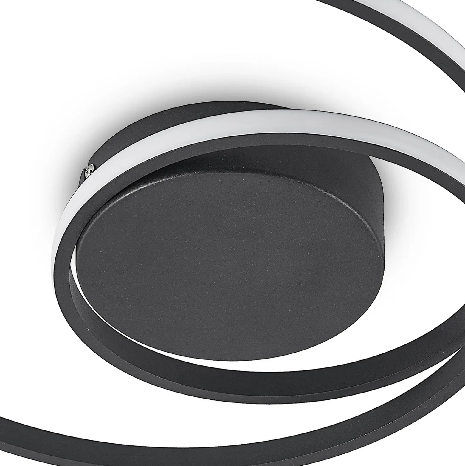 Plafón LED Lindby Youna, negro, aluminio, 39 cm, atenuable