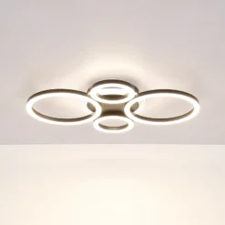 Plafón LED Loretta, negro, metal, 53 cm, CCT