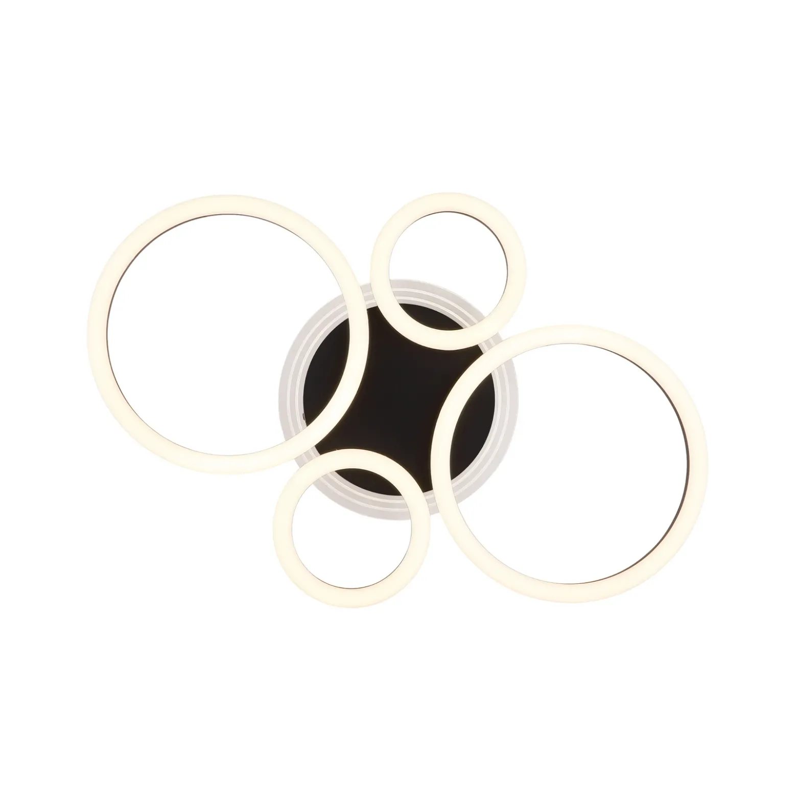 Plafón LED Loretta, negro, metal, 53 cm, CCT