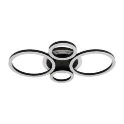 Plafón LED Loretta, negro, metal, 53 cm, CCT