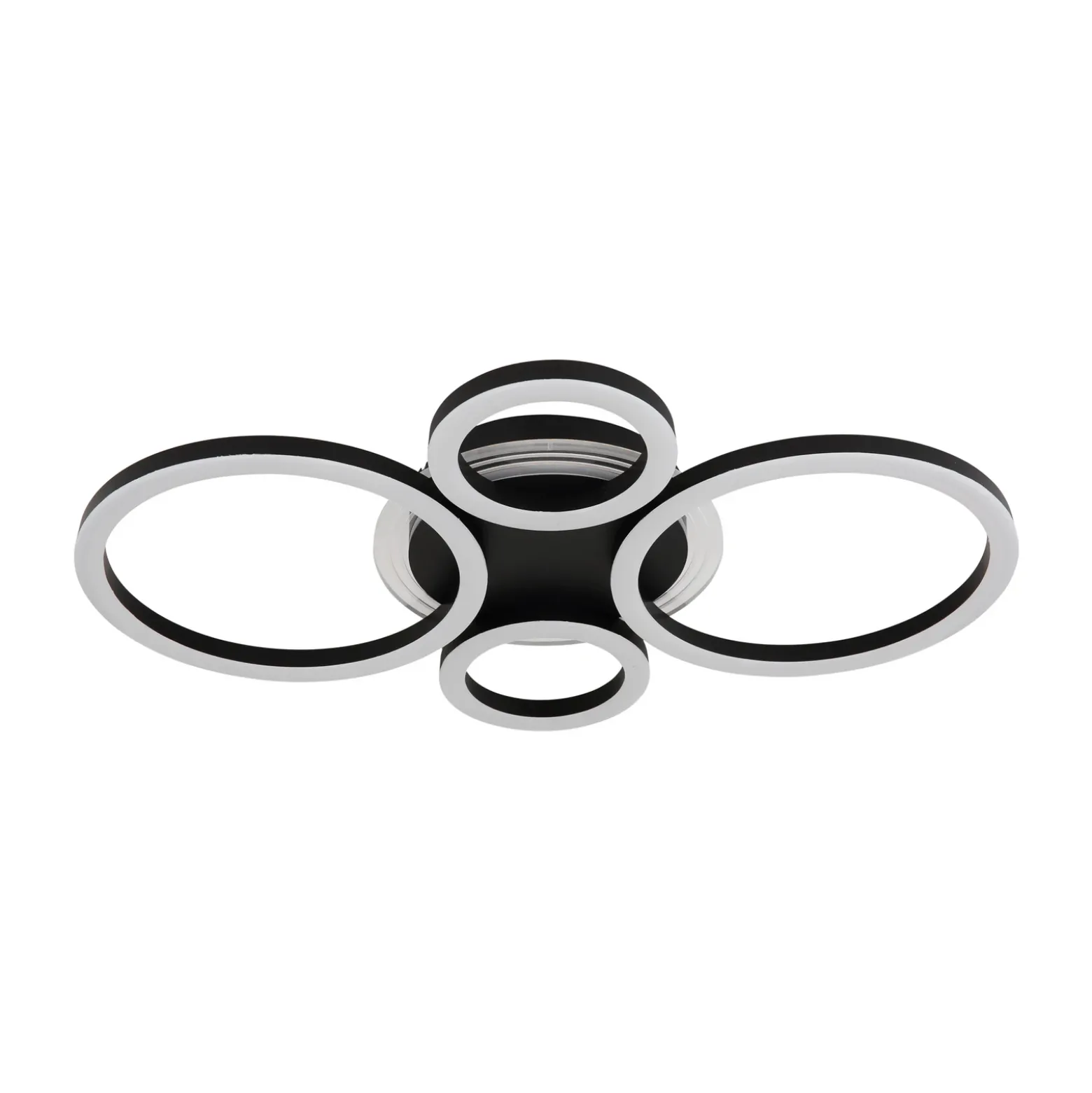 Plafón LED Loretta, negro, metal, 53 cm, CCT
