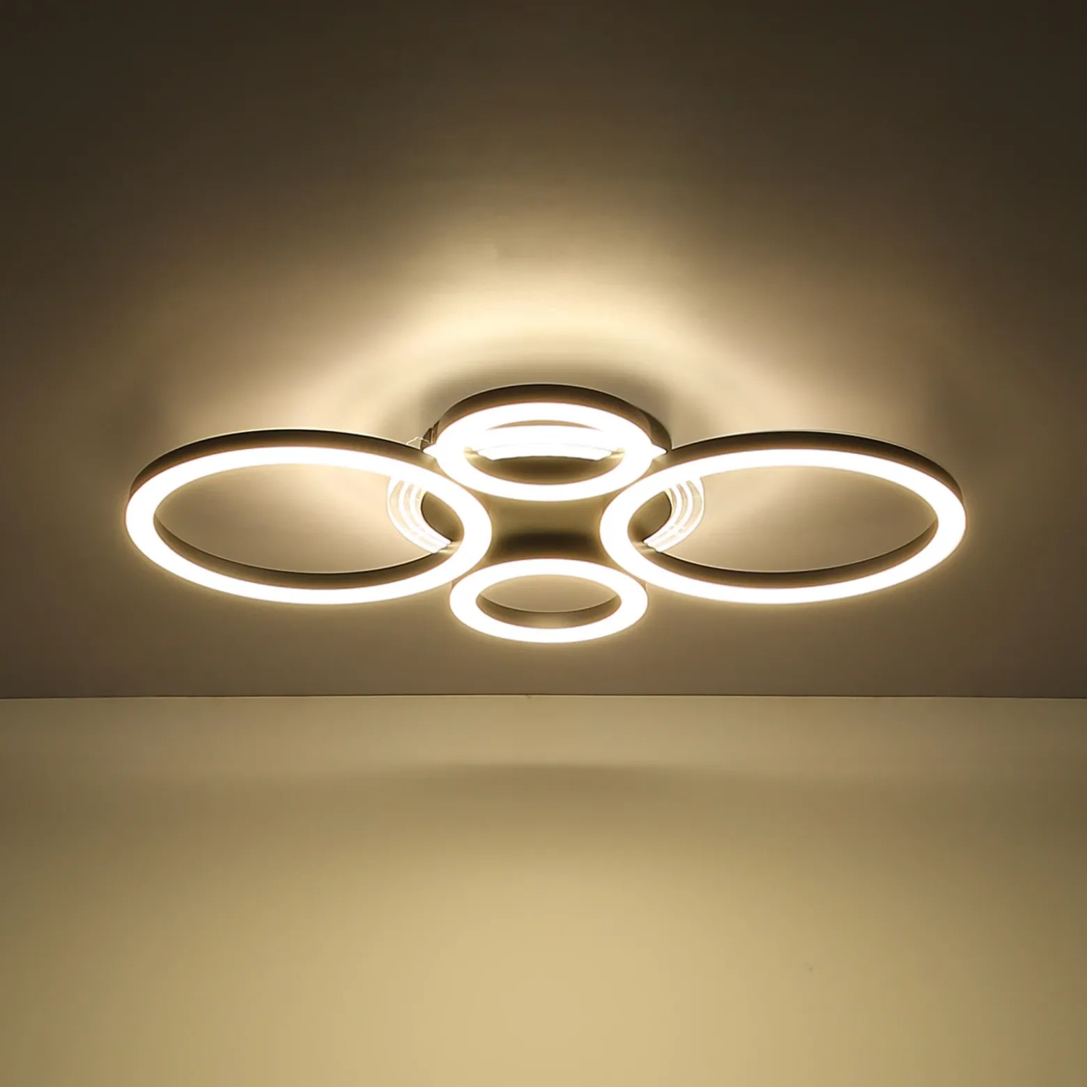 Plafón LED Loretta, negro, metal, 53 cm, CCT