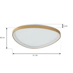 Plafón LED Lucande Asken, 61 cm, dorada, CCT, atenuable