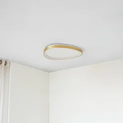 Plafón LED Lucande Asken, 61 cm, dorada, CCT, atenuable