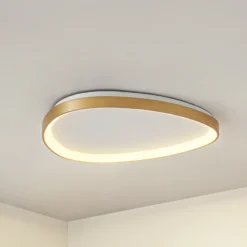 Plafón LED Lucande Asken, 61 cm, dorada, CCT, atenuable