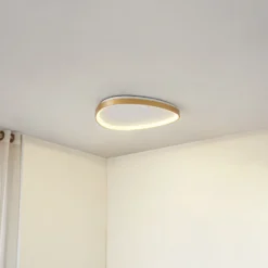 Plafón LED Lucande Asken, 61 cm, dorada, CCT, atenuable
