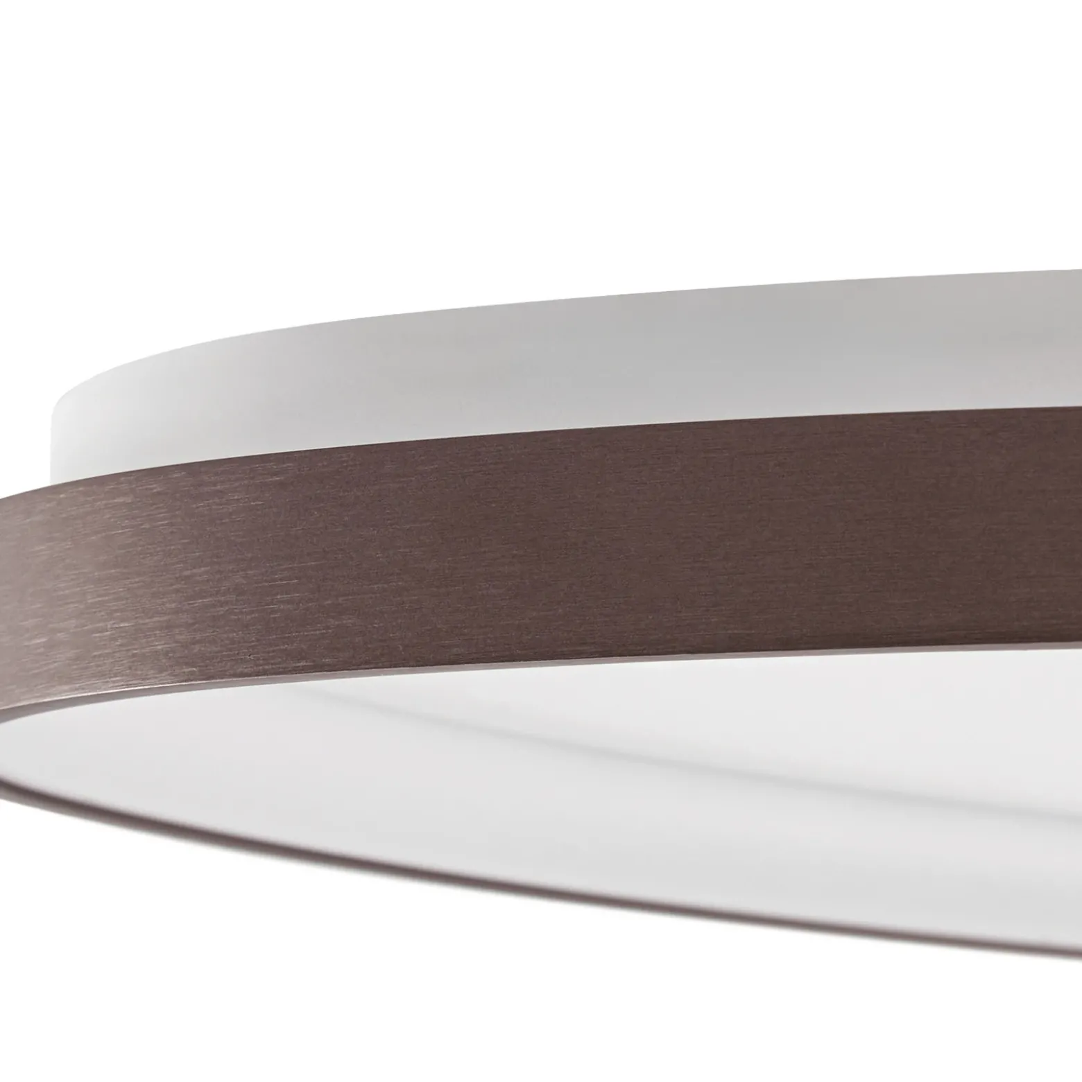 Plafón LED Lucande Asken, 61 cm, marrón, CCT, atenuable