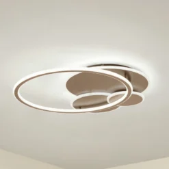 plafón LED Lucande Circulo, marrón café, CCT, atenuable