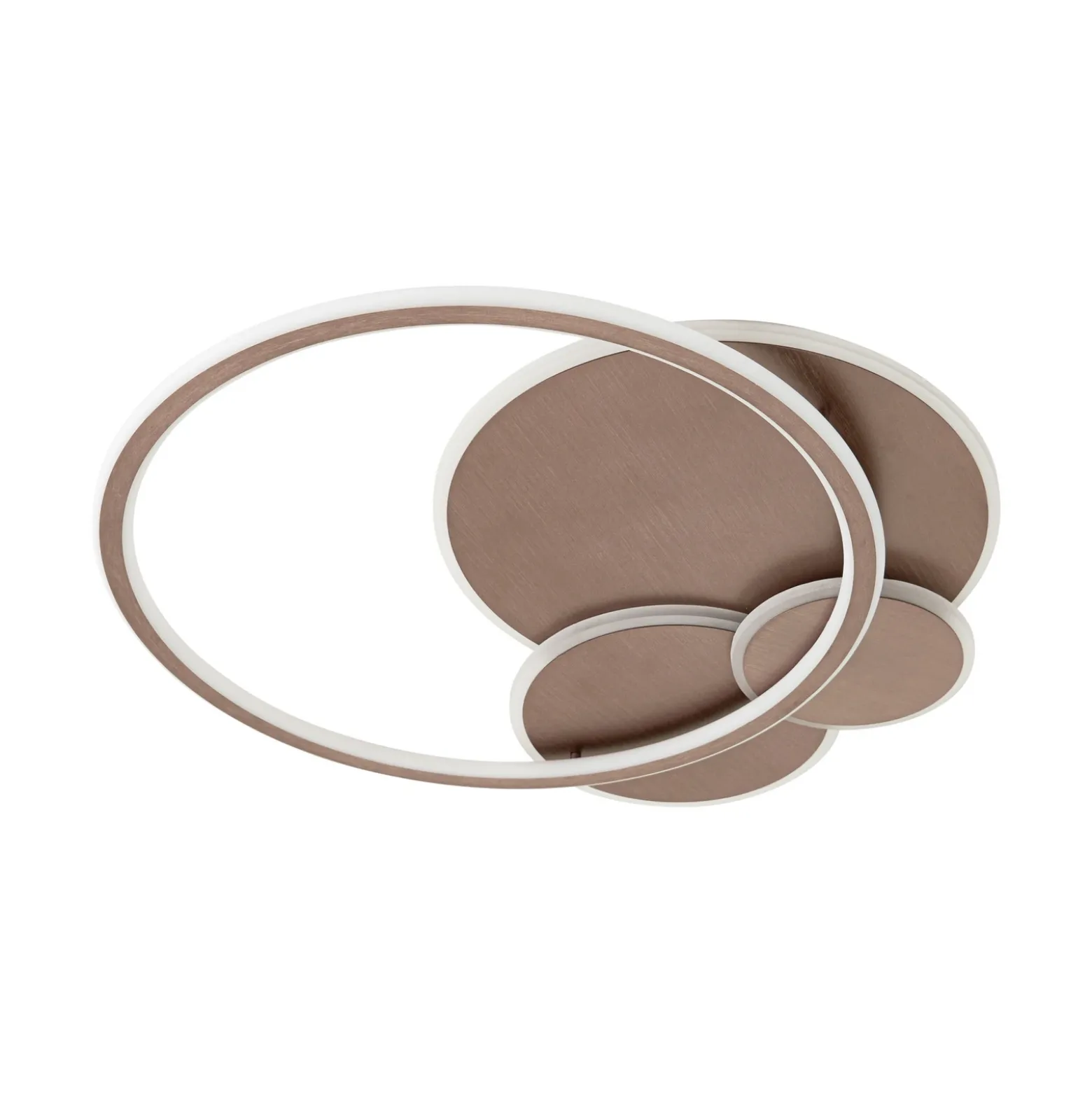 plafón LED Lucande Circulo, marrón café, CCT, atenuable