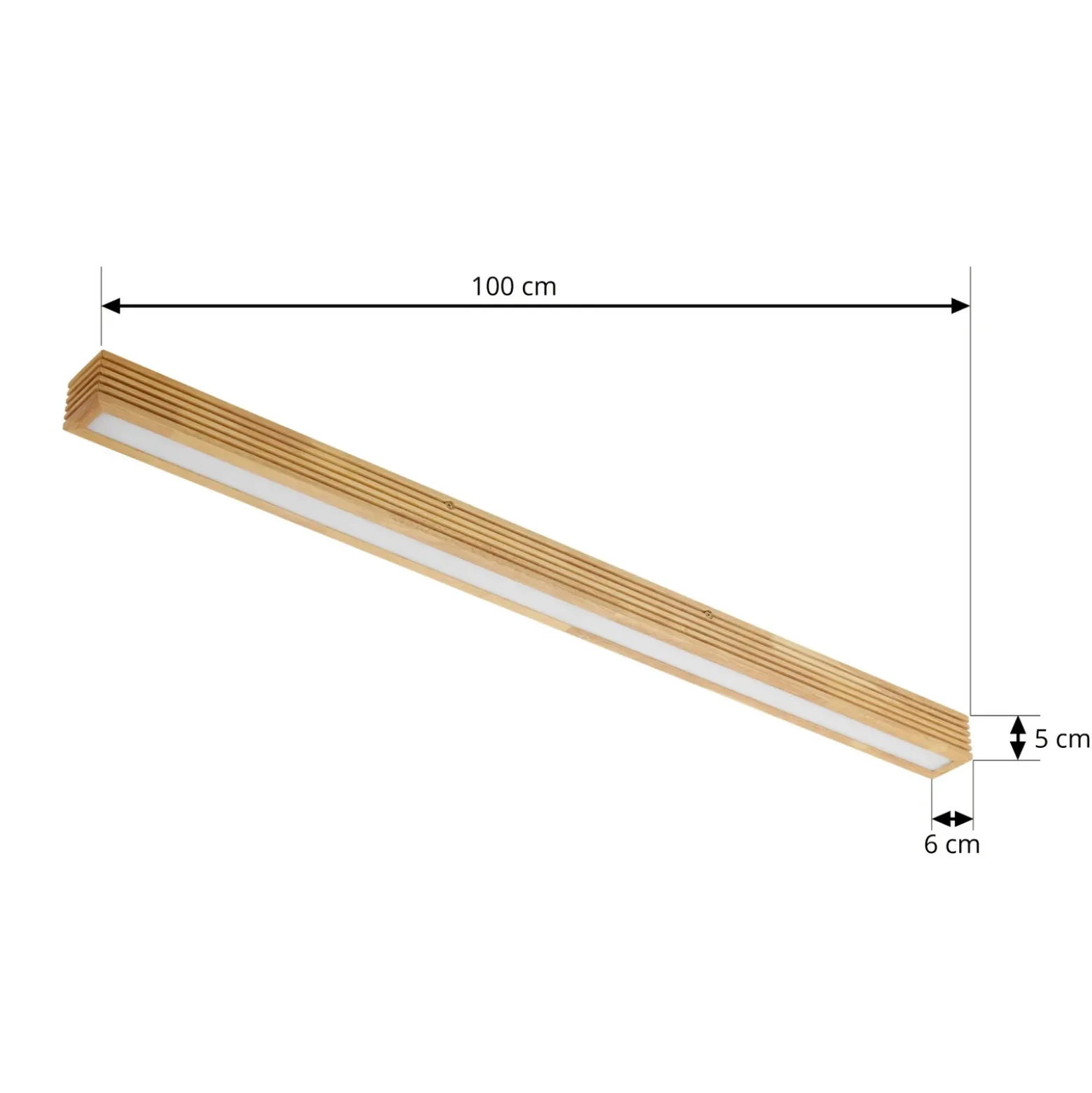 Plafón LED Lucande Emara, madera clara, roble, atenuable