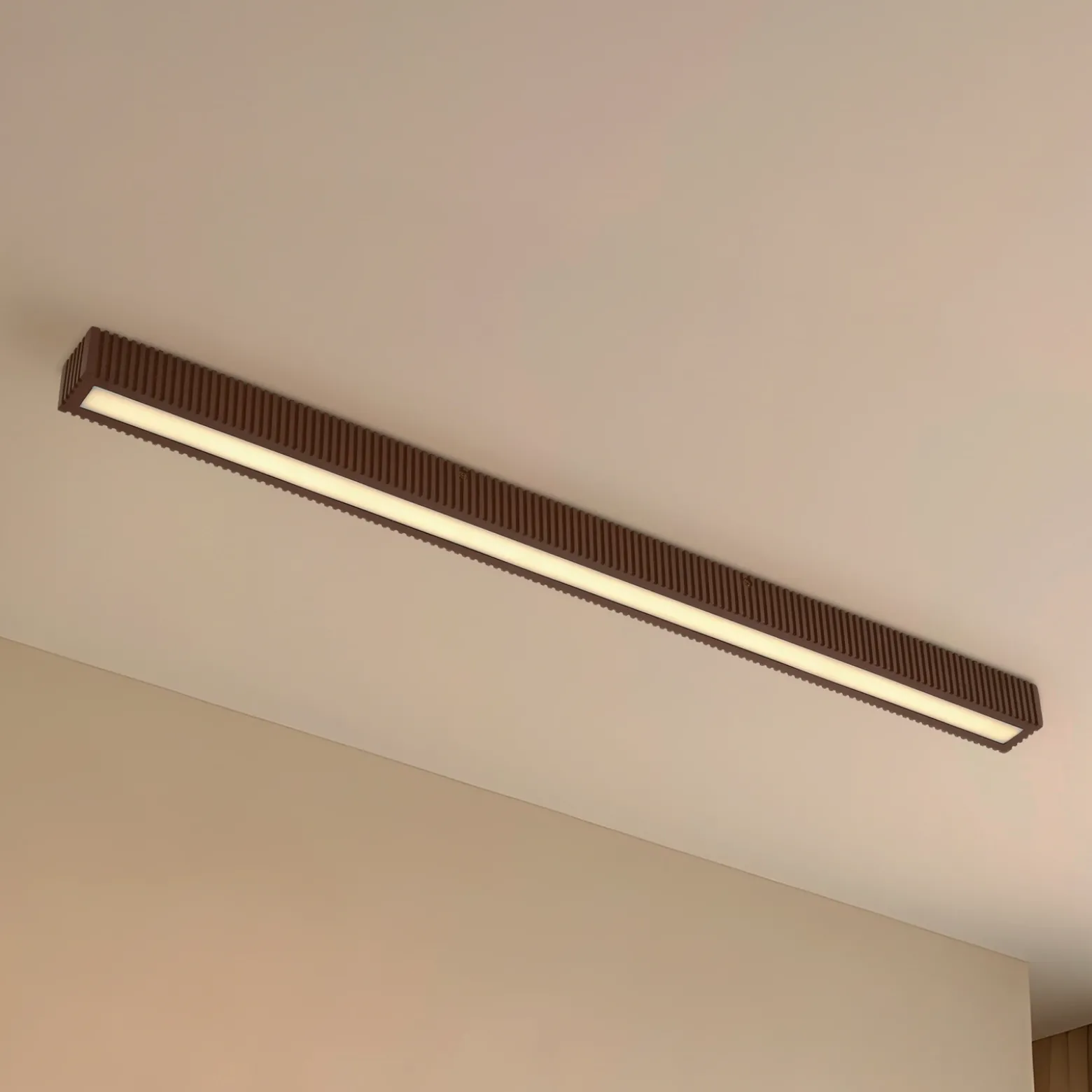 Plafón LED Lucande Emara, madera oscura, roble, atenuable